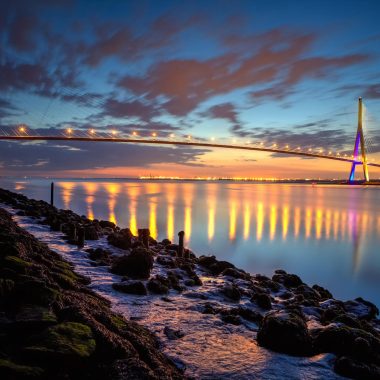 Pont de Normandie de nuit