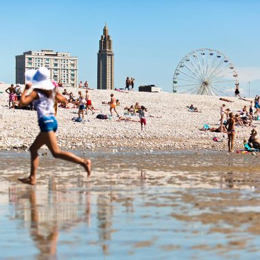 Plage du Havre avec la ville en fond