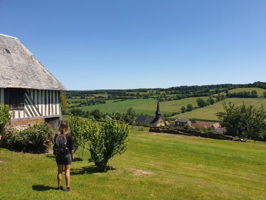 Vue sur le village de Camembert