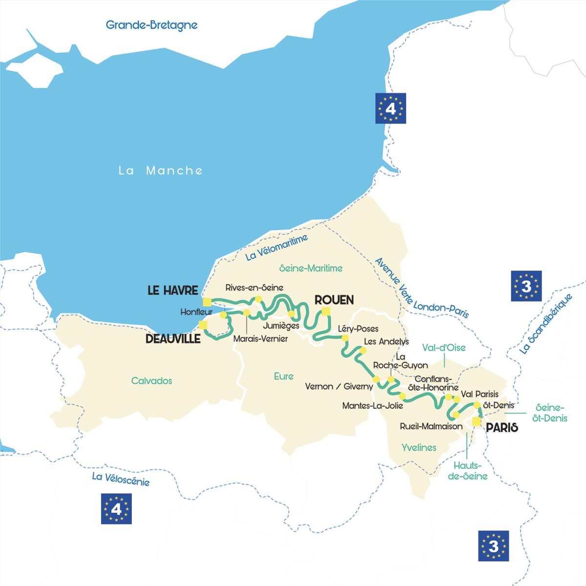 Cartina La Seine à Vélo
